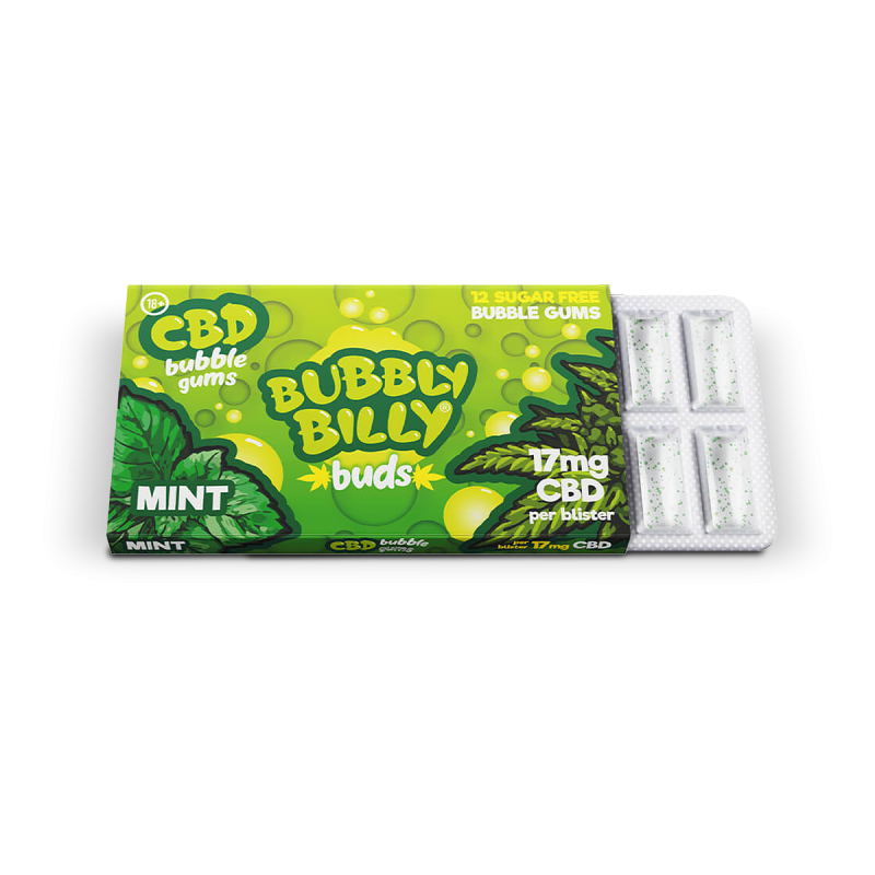 PEPPERMINT GUMA DO ŻUCIA 17MG CBD BUBBLY BILLY