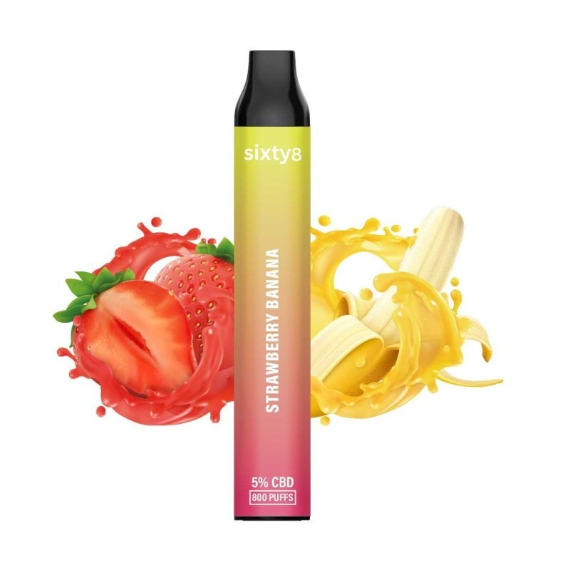 Puff CBD Strawberry Banana 5% | Truskawka Banan Sixty8